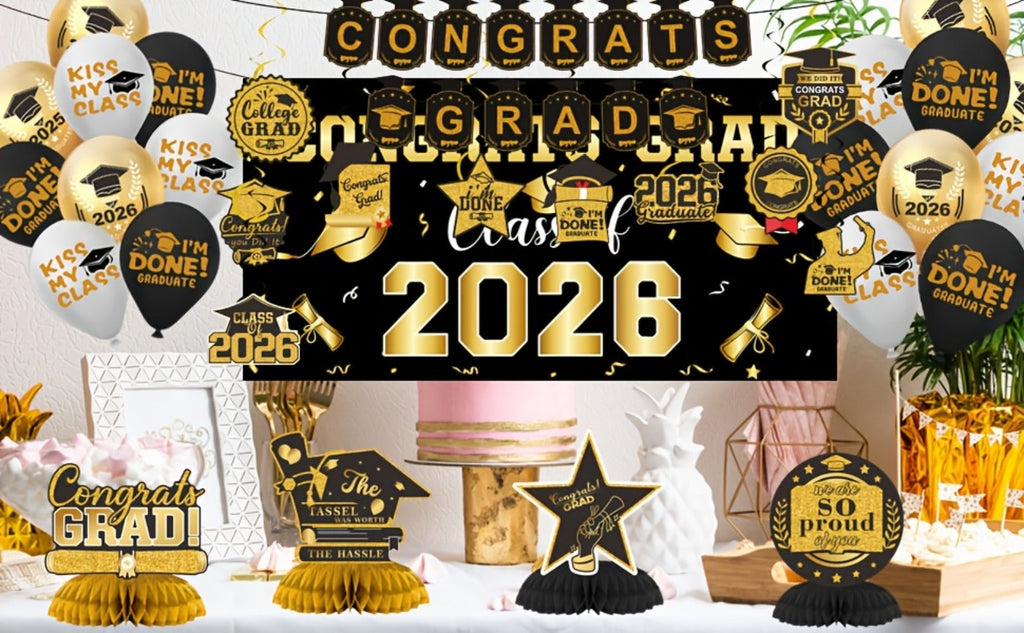 Class of 2026 Graduation Decoration Set with Letter Banner, Hanging Pieces and Six Color Options — image 15