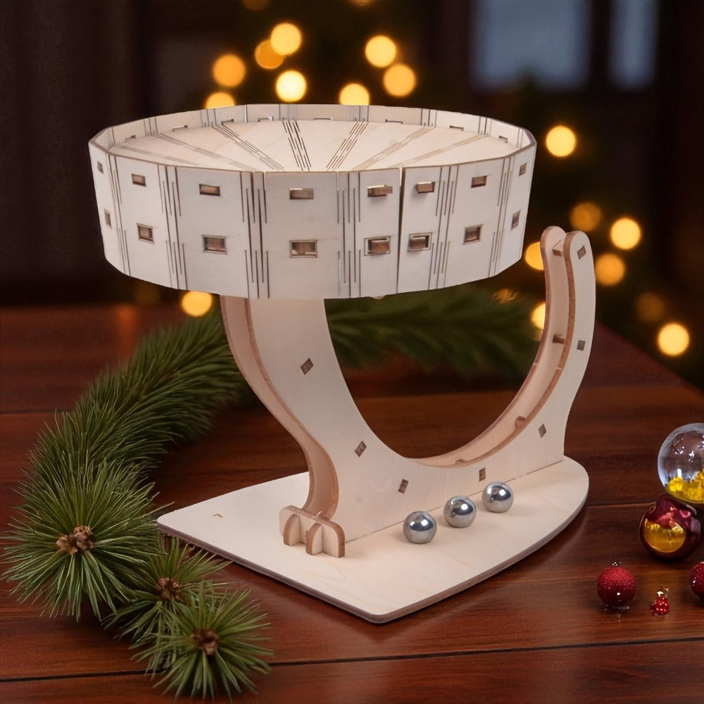 Perpetual Motion Machine Puzzle Kit 3D Wooden, Metal Ball Kinetic Sculpture, Mechanical Brain Teaser STEM Model — image 2