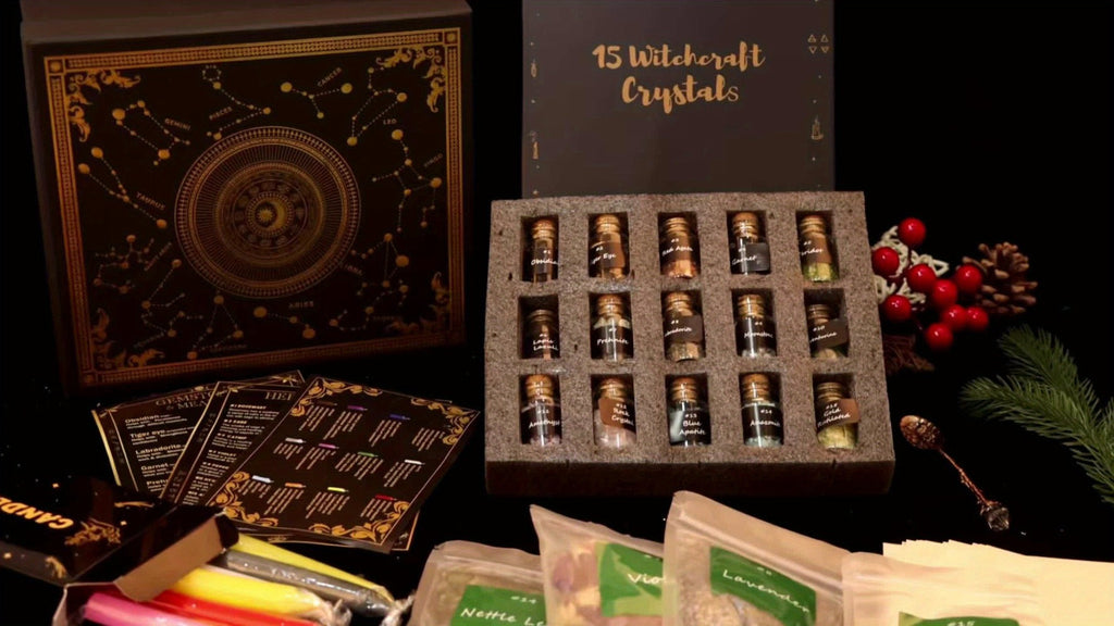 60pcs Witchcraft Supplies Kit for Beginners, Wiccan Supplies & Tools with Crystals, Candles — image 8