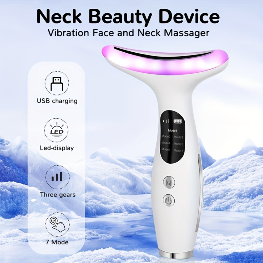 Face & Neck Massager Vibrating Rechargeable USB Device Adjustable Strength Eye Massage Beauty Tool for Women for Home or Salo
