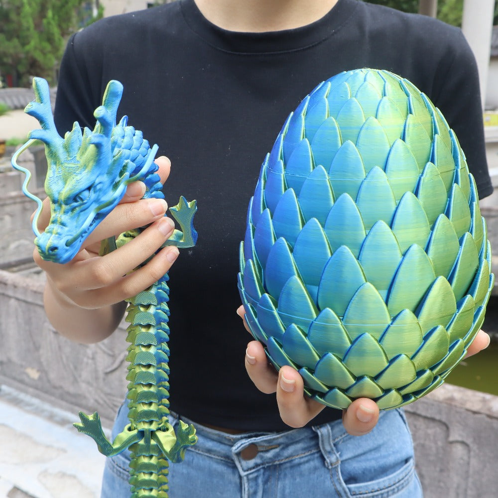 Dragon Egg Gift Set 3D Printed, 7.09in Scaled Egg + 23.62in Large Dragon with the Listed Color, Size or Set Options for Every