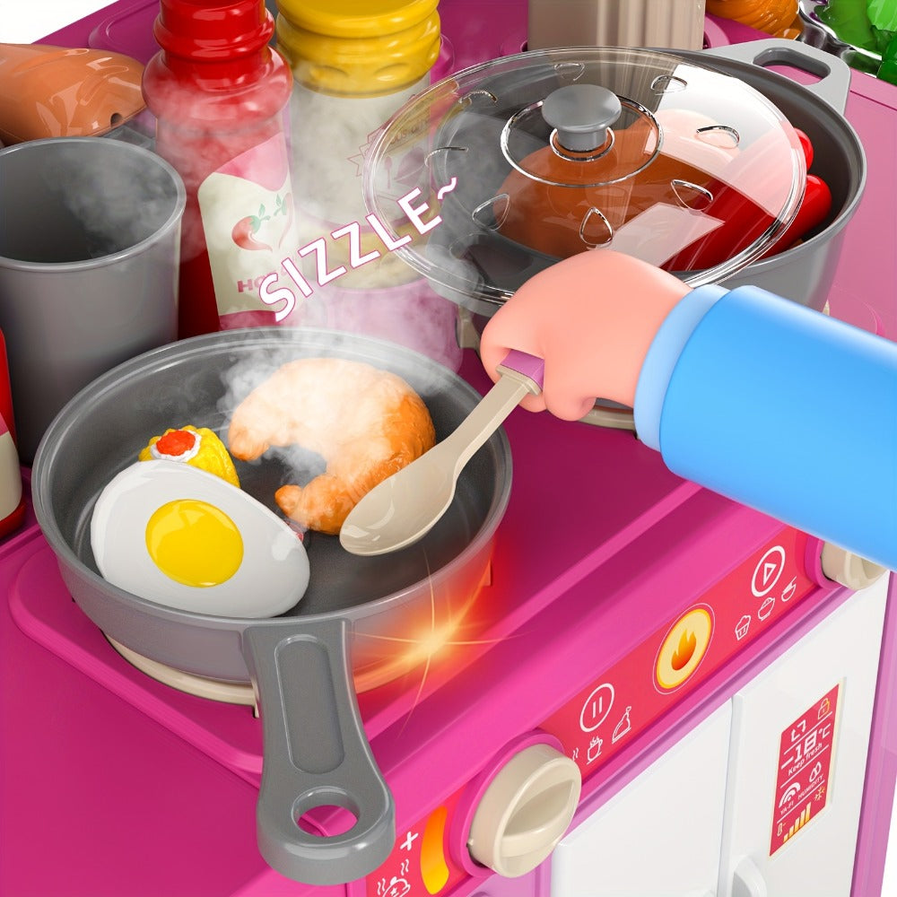 Pretend Play Kitchen Playset with Lights & Sounds, Interactive Toy Kitchen Accessories for Toddlers Ages 3+ — image 16