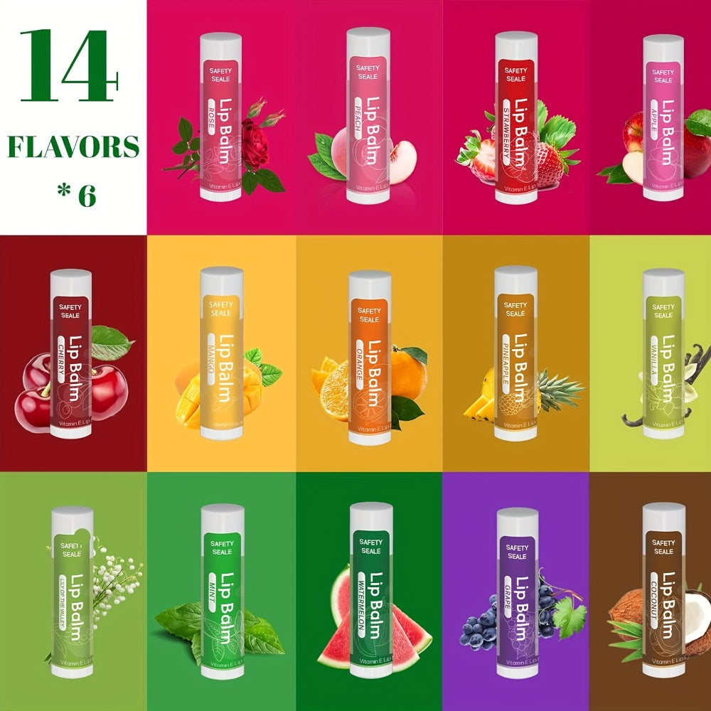 Lip Balm 84-Piece Bulk Set with 14 Flavors, 4.2g Twist-Up Tubes and Color-Coded Box Packaging — image 6
