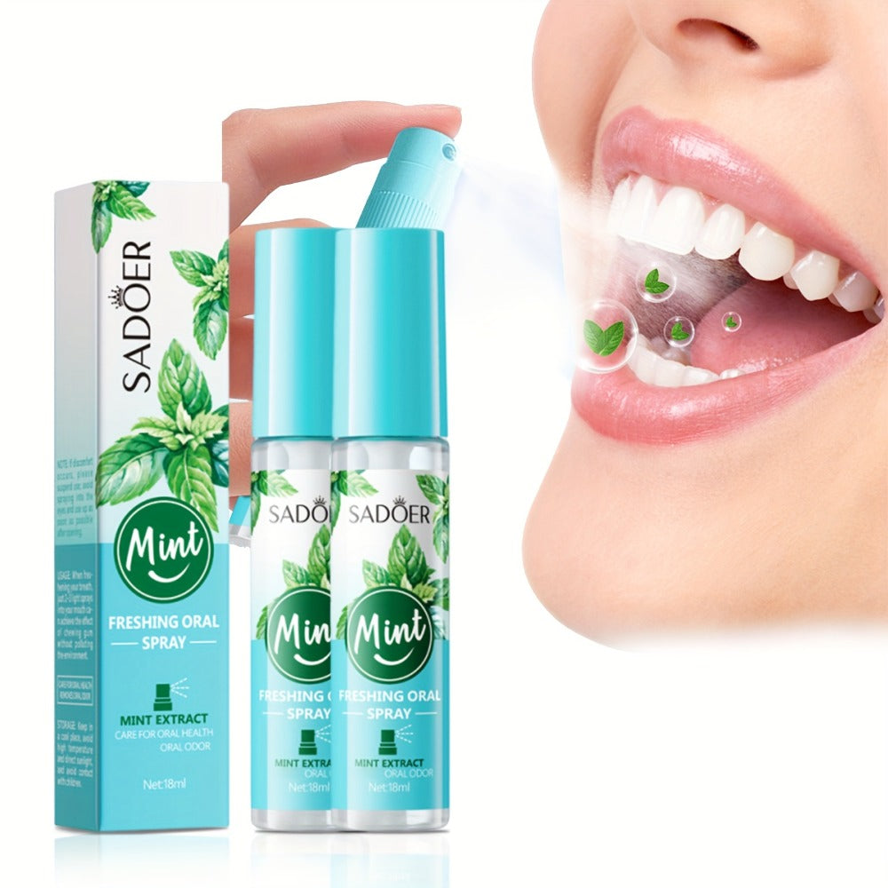 Mint Breath Spray with Tea Tree Essence Portable Oral Freshener, Compact Pocket-Size Mouth Spray — image 2