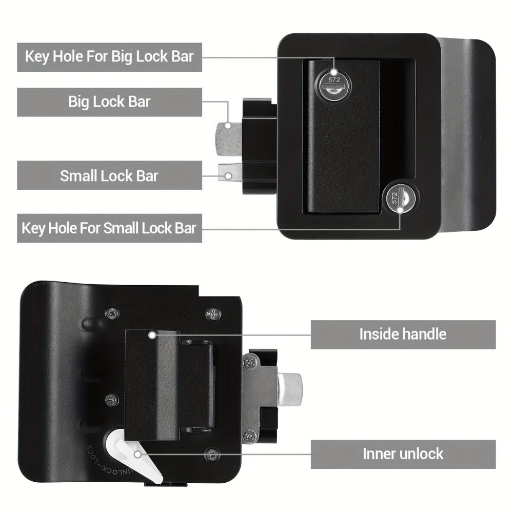 RV Door Lock Replacement – Travel Trailer Entry Door Lock with Deadbolt, Fits 2-3/4" x 3-3/4" Hole, 1-1/4" to 1-1/2" Door Thi