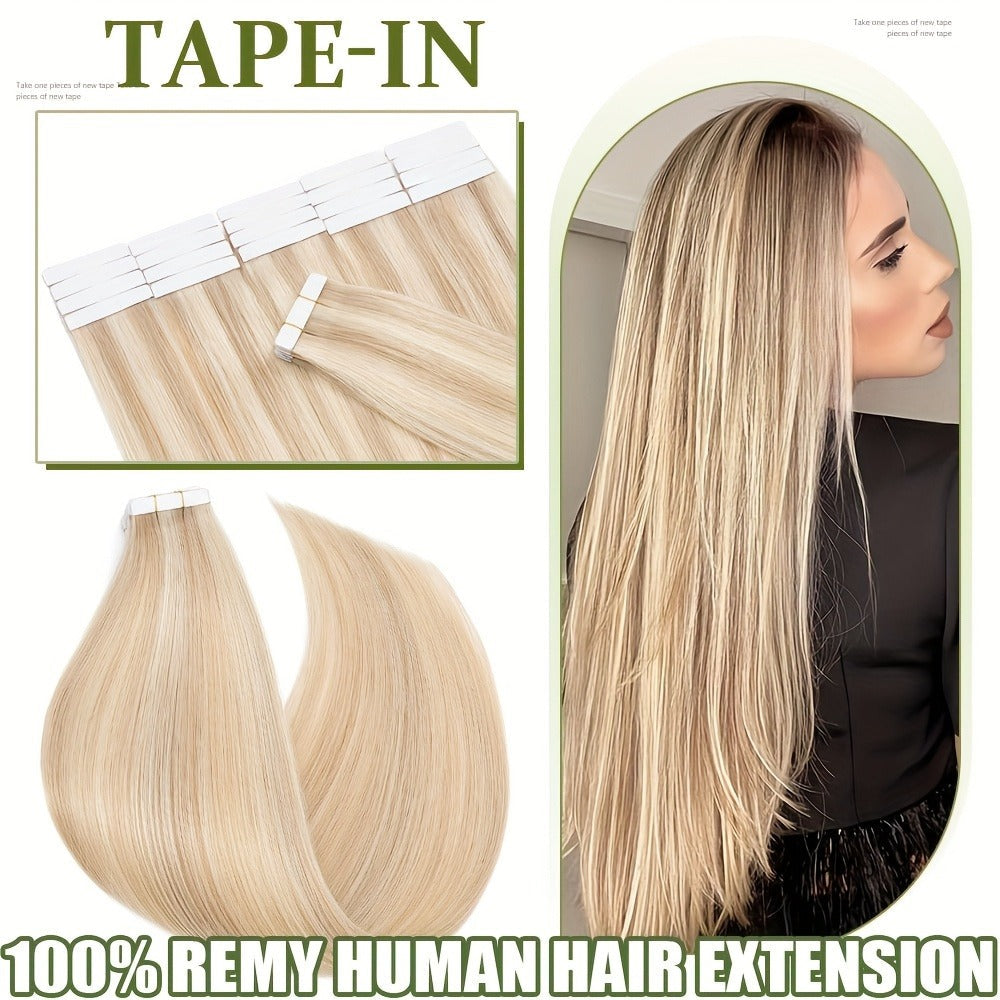 Hair Extensions Straight Brazilian Remy Human Hair Tape-In Set with 10 Pieces, 12–24-Inch Lengths and 11 Colors — image 5