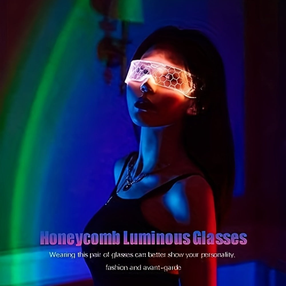 LED Visor Glasses Cyberpunk Futuristic Glow 7 Colors 5 Modes with the Listed Color, Size or Set Options for Everyday Use — im
