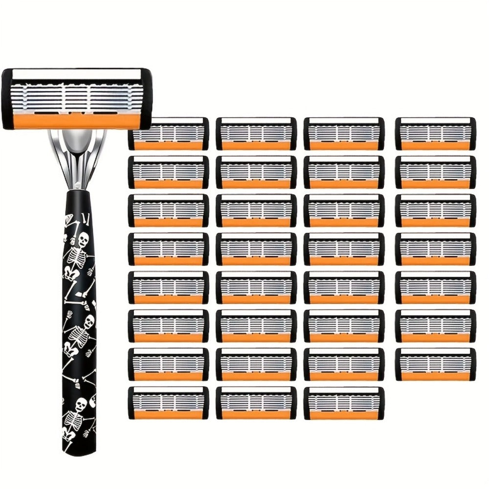 Safety Razor for Men 7-Layer Progressive Blades – Non-Slip Stainless Steel Handle Classic Double Edge Razor for Beard & Musta