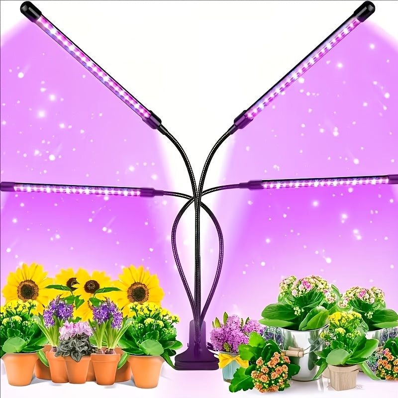 Clamp-On Red Blue LED Plant Lamp with 3, 4 or 5 Flexible Light Bars and USB Control for Shelves — image 3