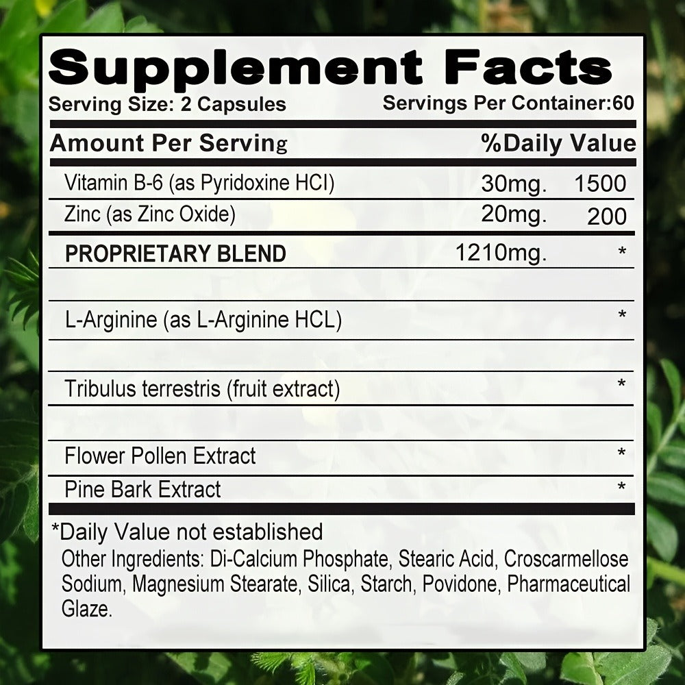 Men's Health Supplement Capsules, 120 Count in One Bottle with 1210 mg Blend Printed on the Label — image 2