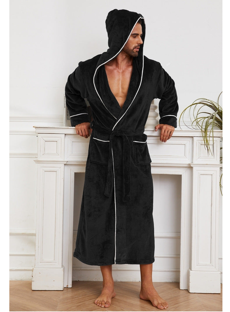 Fashion Men's Flannel Bathrobe Pajamas Women