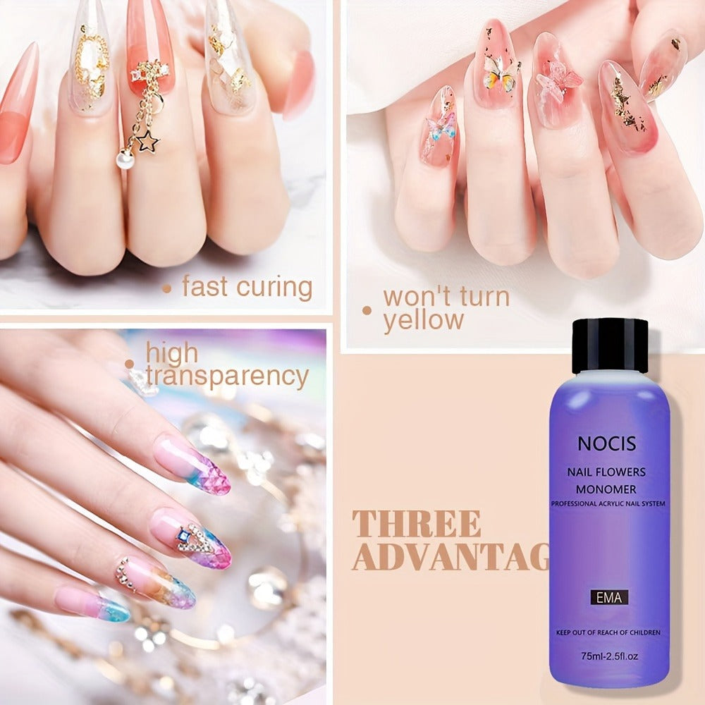 Acrylic Nail Kit NOCIS Three-Color Powder Set with Liquid Monomer, Brush Cleaner, Four Brushes and Mixing Cup — image 3