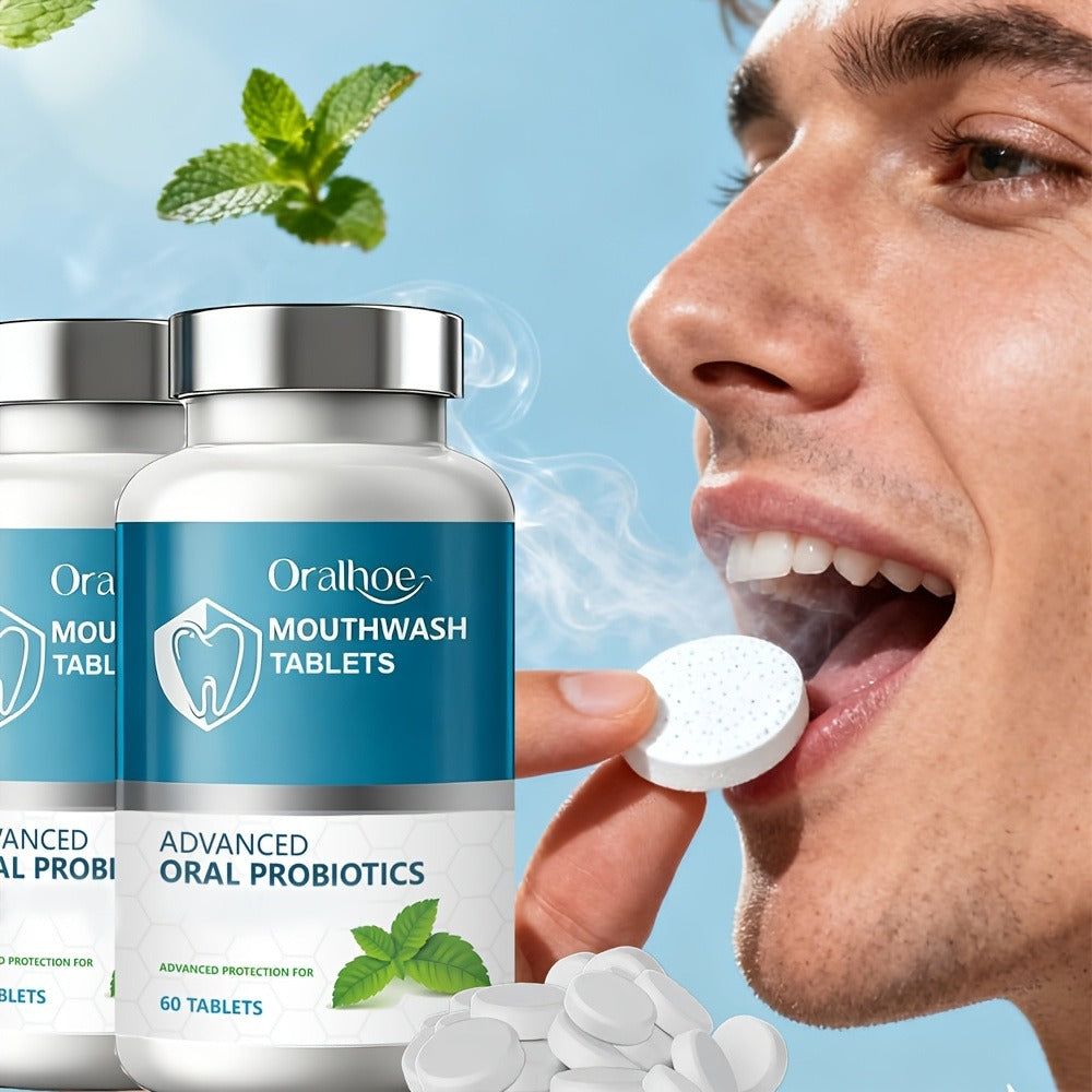 Toothpaste Tablets 120 Count Mint Flavor, Portable Mouthwash Tablets for Fresh Breath & Gentle Whitening — image 3