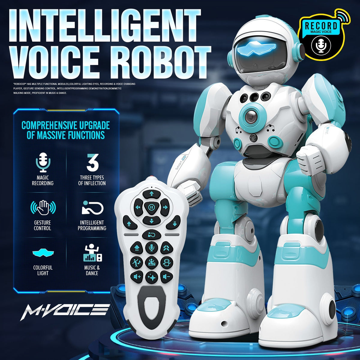 Gesture Control RC Robot Toy for Kids, Voice Recording, Programming, EMO LED Infrared Intelligent Interactive Robot — image 2