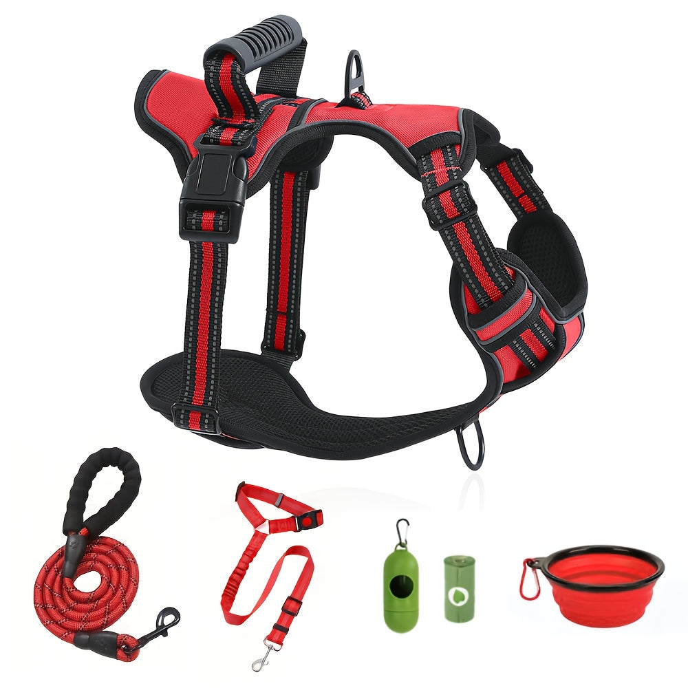 Walking Dog Harness and 5-Foot Leash Set in Five Colors and XS–XL with Front Clip, Top Clip and Handle — image 10