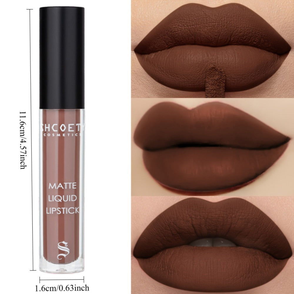 Bear Lip Glaze Set 3 Colors, Cute Bear Packaging Velvet Matte Waterproof Liquid Lipstick in Brown Pink & Red — image 5