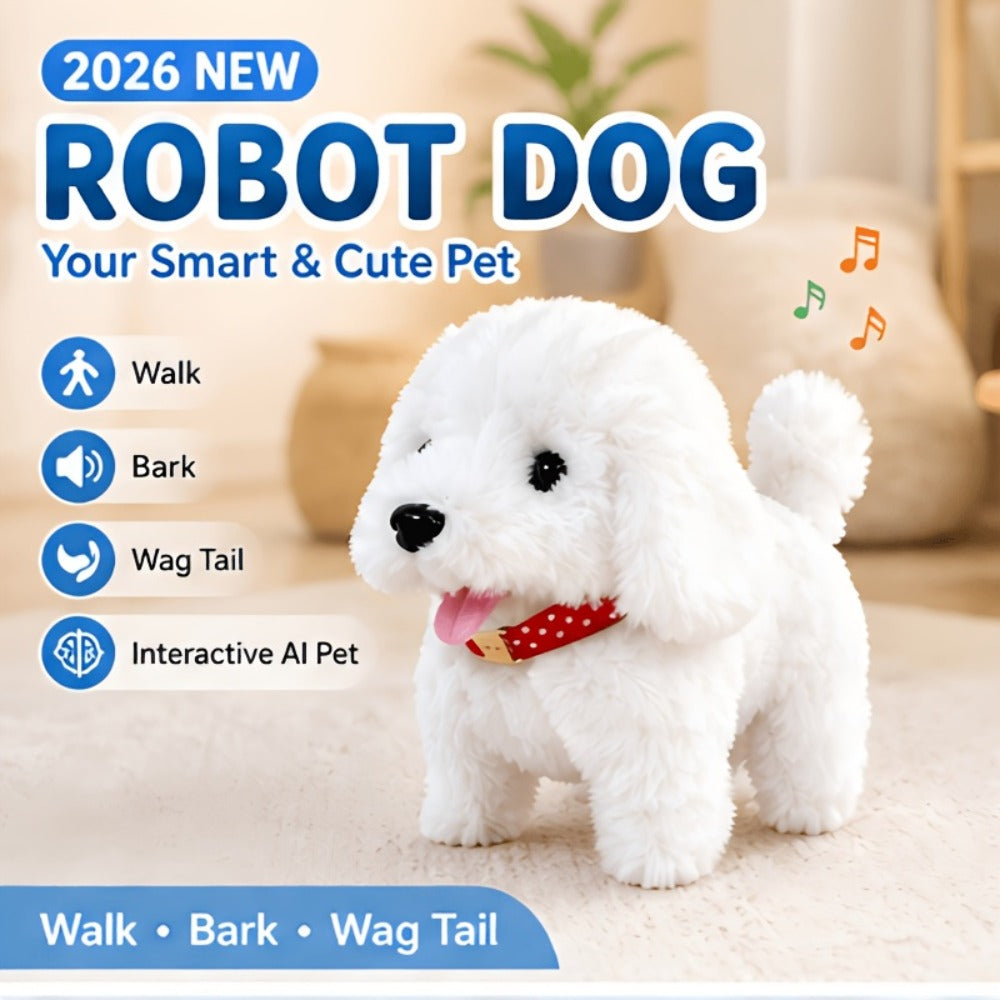 Robot Dog Toy for Kids Interactive Plush Puppy Walks Barks Wags Tail Smart with the Listed Color, Size or Set Options for Eve