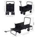 Foldable Utility Wagon Cart 550 lbs, Collapsible Outdoor Cart with Bench Seat & All-Terrain Wheels — image 2