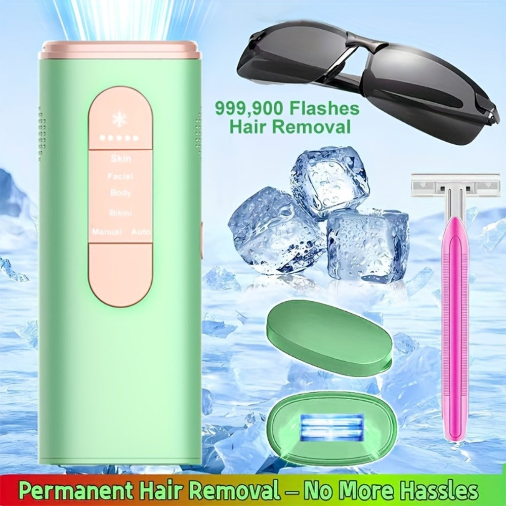 Green IPL Hair Removal Device with 999900 Flash-Counter Marking, Manual and Auto Labels and Dust Cover — image 3