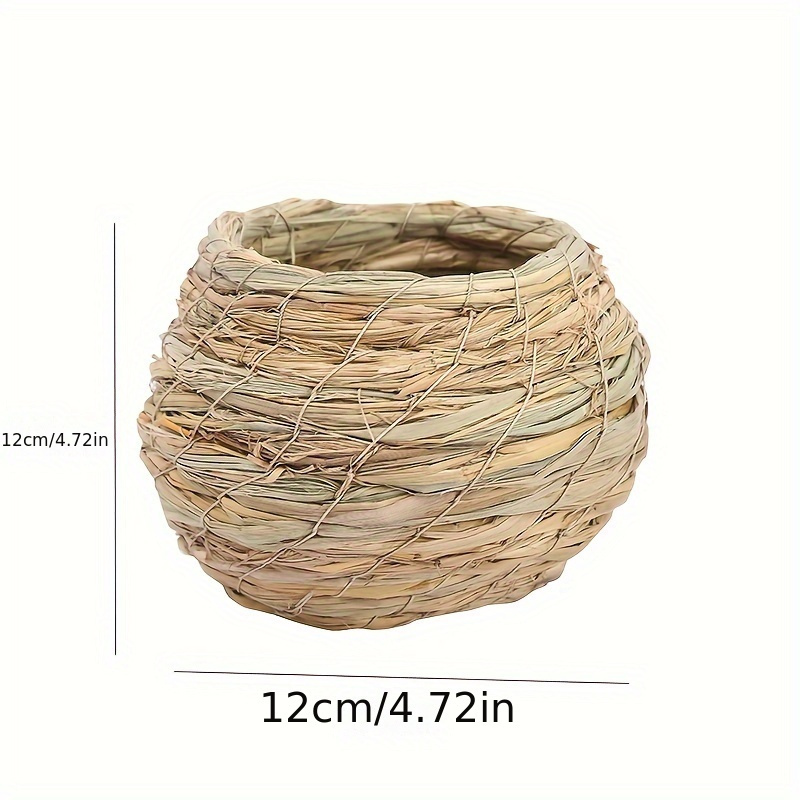 Bird Nest Handwoven Straw Soft Lining Chicks Small Pets Indoor Outdoor — image 5