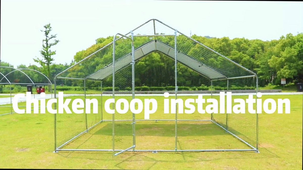 Chicken Run, Metal Outdoor Poultry Cage Large Walk-in Enclosure for Chickens Ducks Rabbits for Garden, Patio and Yard Use — i