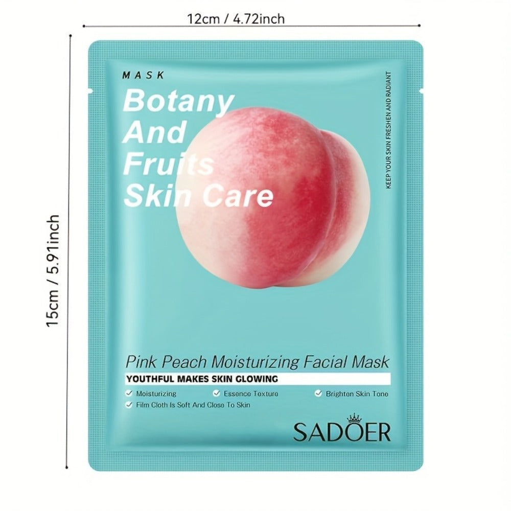 Ten-Piece SADOER Sheet Mask Assortment with Individually Packed Fruit and Rose Pouch Labels — image 5