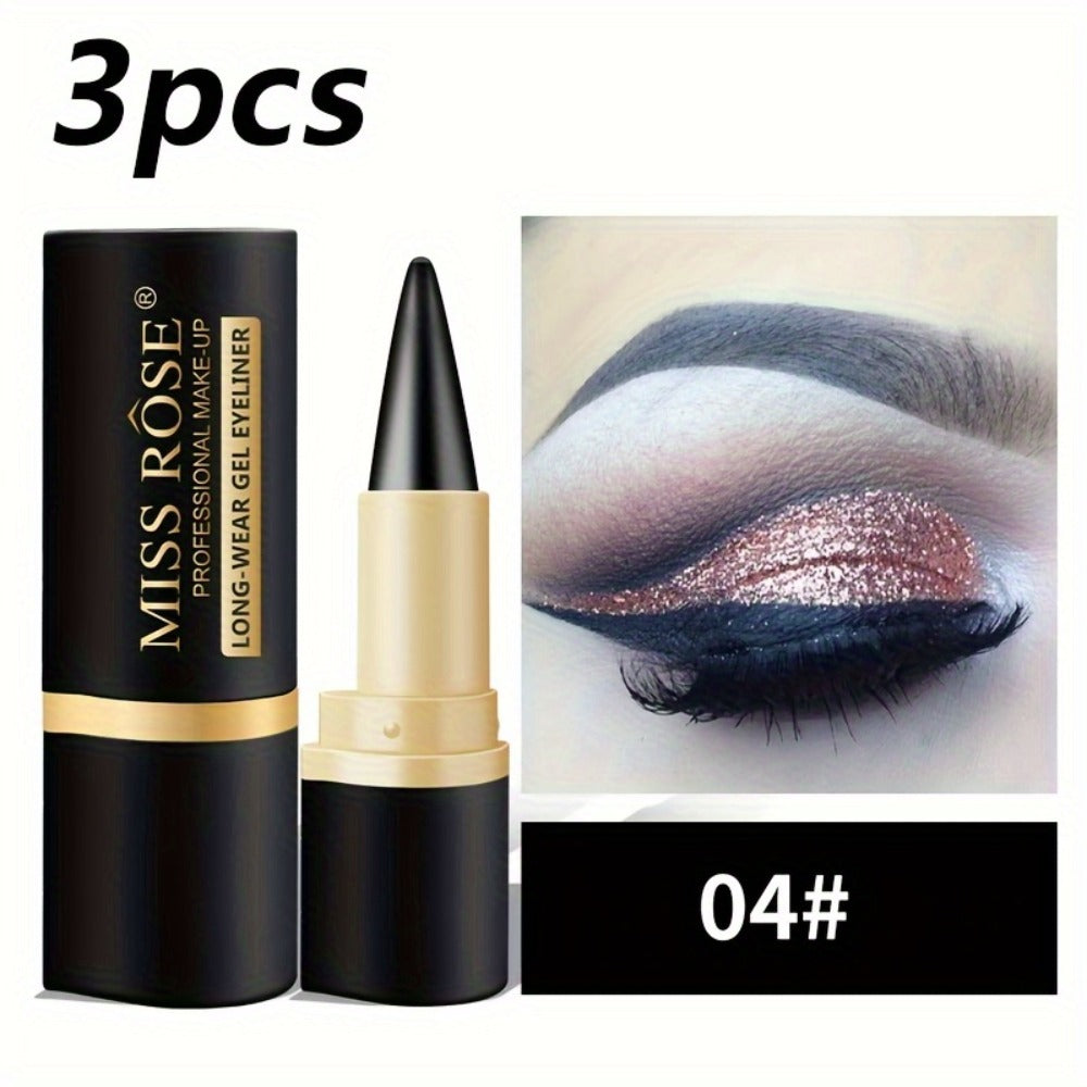Waterproof Black Eyeliner Pencil Set 3pcs, for Makeup, Travel and Everyday Vanity Use, with the Listed Configuration — image 
