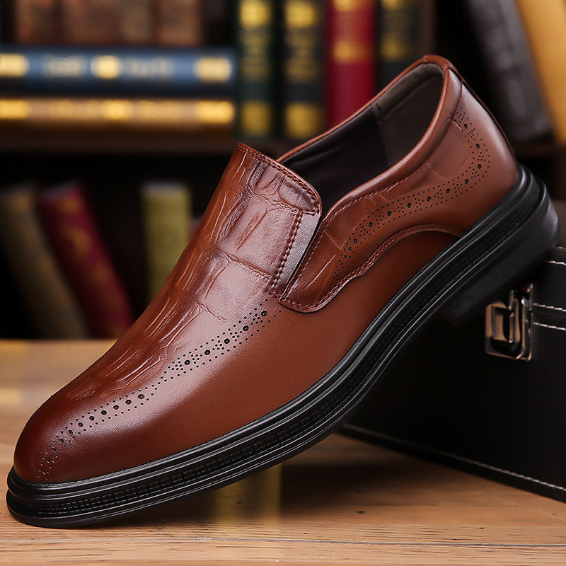 Mens Casual British-style Pointed Leather Shoes