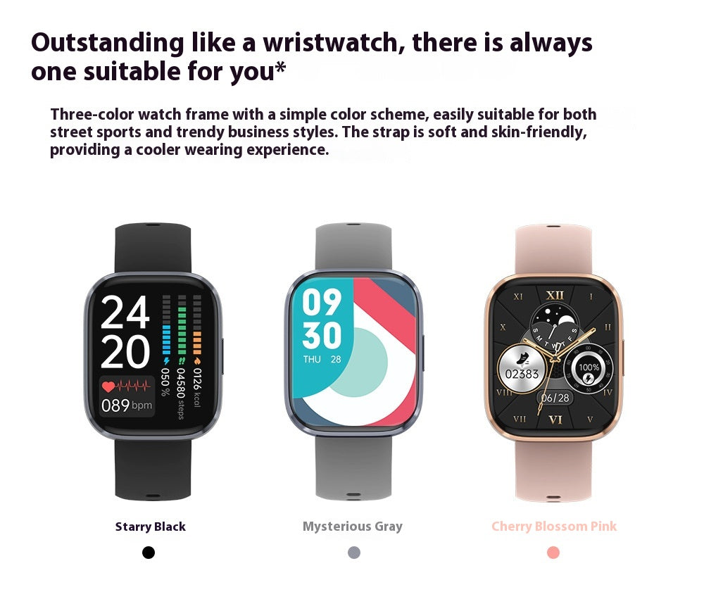 Bluetooth Calling Heart Rate Blood Oxygen Quick Reply Waterproof Sports Watch