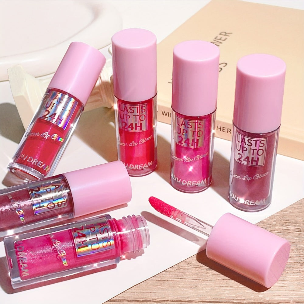 24H Waterproof Glitter Lip Gloss & Lip Stain Set 3PCS, Lip Oil Formula, for Makeup, Travel and Everyday Vanity Use — image 8