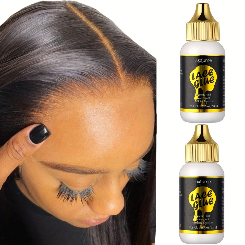 Lace Glue for Wigs Invisible Bonding Adhesive Extreme Hold Fast Drying Lace Front Wig Glue for Daily Wear Styling 2pcs Set — 
