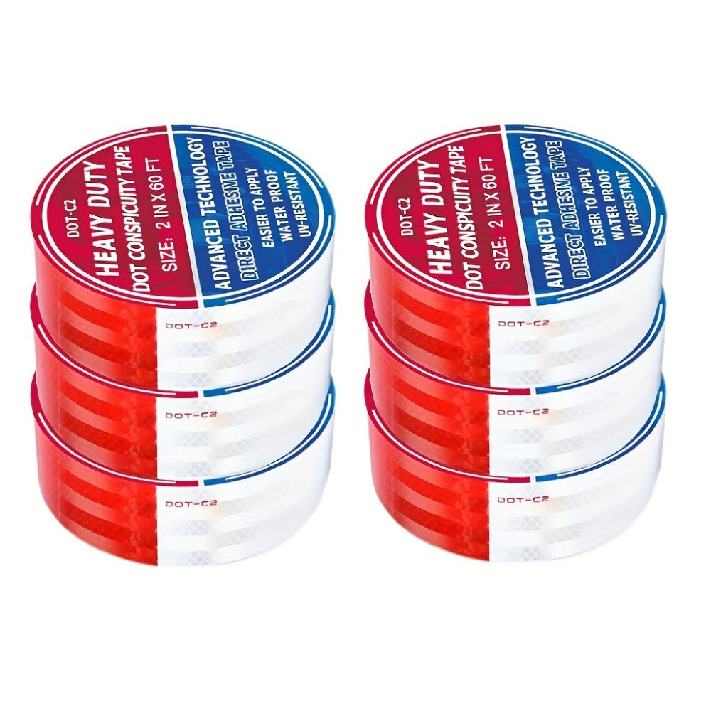 DOT-C2 Reflective Tape 2"x60' High Intensity Prismatic Self-Adhesive Safety Strip – Waterproof Wear-Resistant Ultra Bright fo