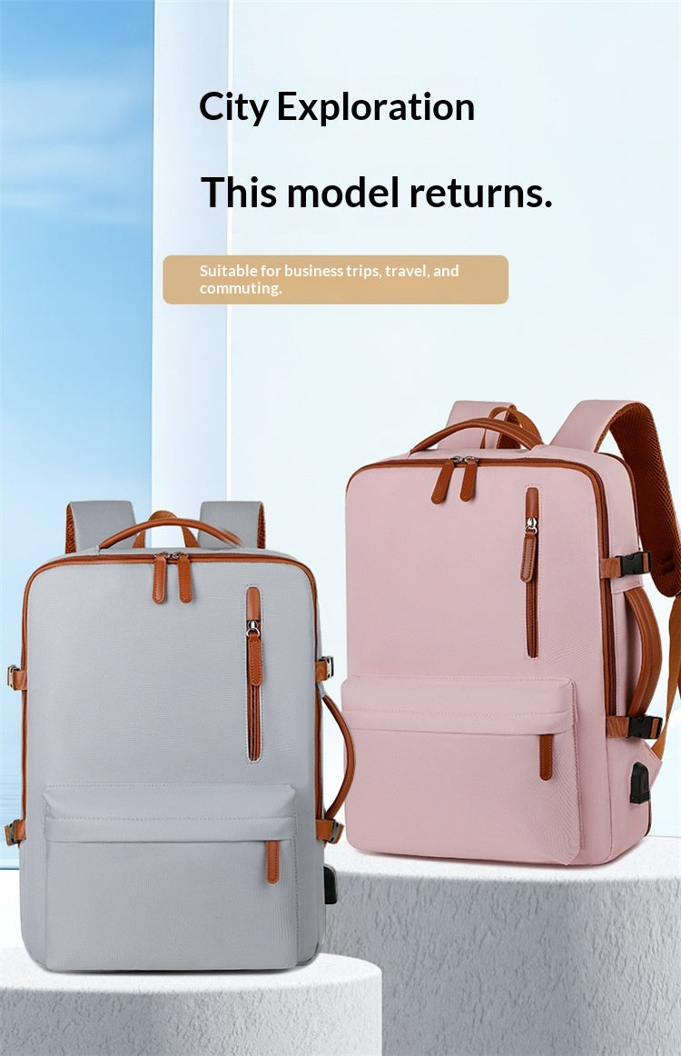Business Travel Laptop Bag With Dual-Shoulder USB Charging Port