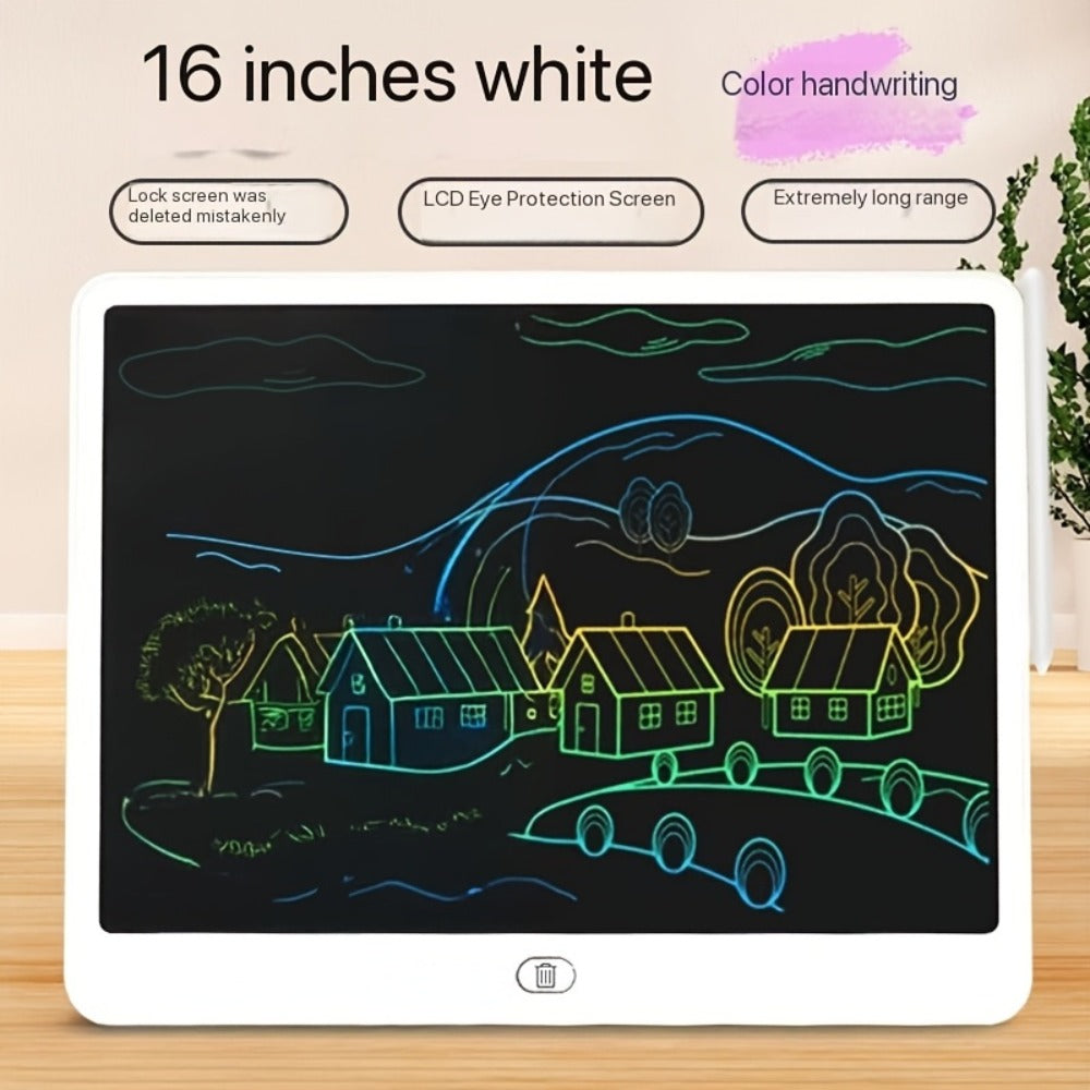 LCD Doodle Board 16 Inch with Stand, Flexible Screen Eye Protection, Portable Educational Drawing Toy for Kids & Adults — ima