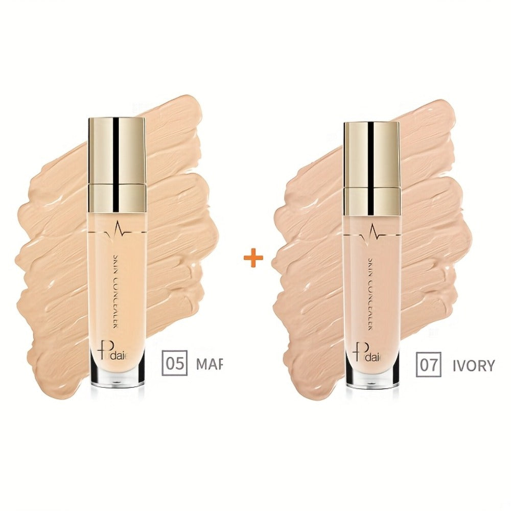 Under Eye Concealer 2PCS Set – Dark Circles & Wrinkle Coverage Waterproof Long-Lasting Liquid Concealer Stick with Plant Squa