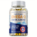Triple Strength Omega 3 Fish Oil 120 Capsules with High EPA & DHA for Eye, Brain & Heart Health, Joint & Immune Support for M