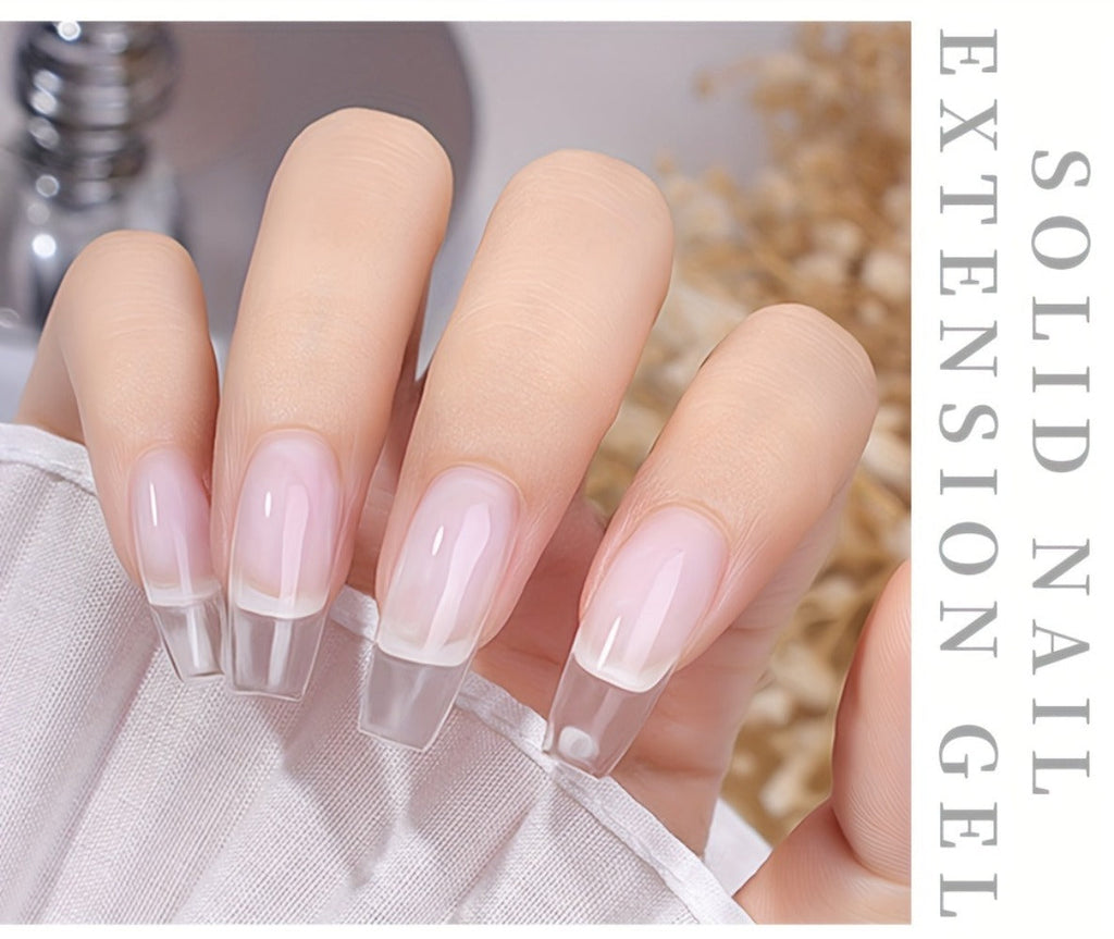 Builder Gel Nail Extension Starter Kit 5pcs Clear Nude Solid – Hard Gel Sculpting Set with Flower Molds & Sculpting Brush for