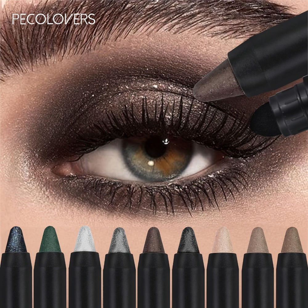 Metallic Eyeshadow Stick Set 9pcs Waterproof Long-Lasting Eye Makeup Kit – Shimmer Crayon Eye Brightener Highlighter & Eyelin