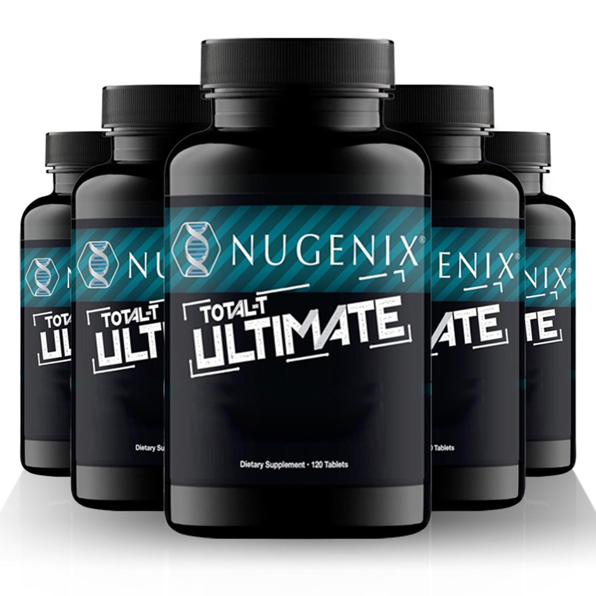 Five-Bottle Botanical Men's Health Supplement Tablet Set with Coordinated Containers and Labels — image 10