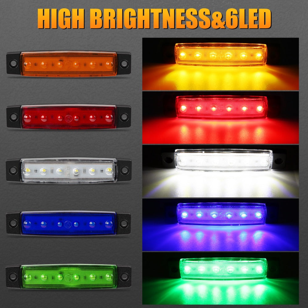 Thirty-Piece 12 V LED Side Marker Light Set with Six LEDs per Lamp in Amber, Red, White, Blue, Green or Purple — image 16
