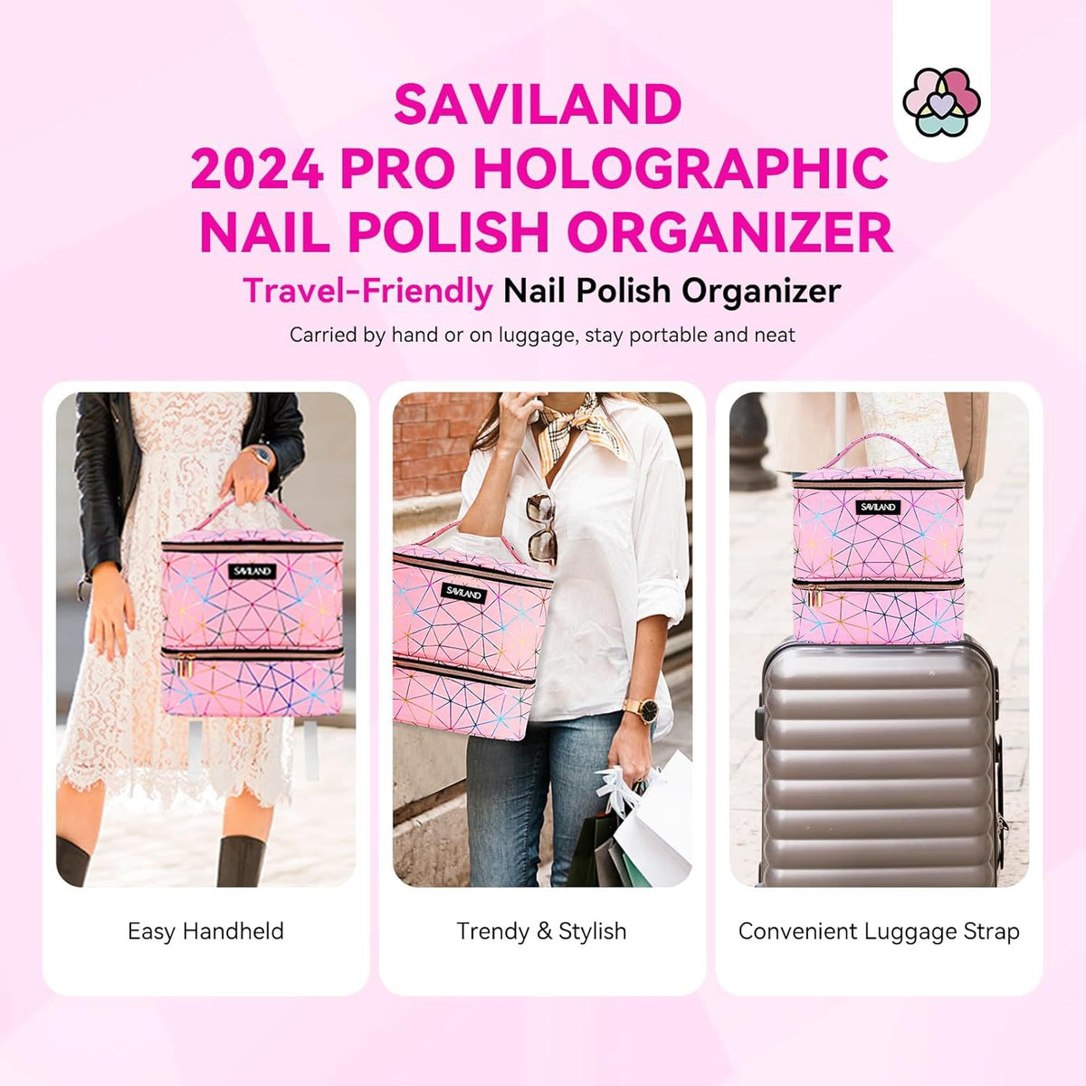 Travel Cosmetic Bag Nail Polish Portable Bag Double Layer Cosmetic Bag