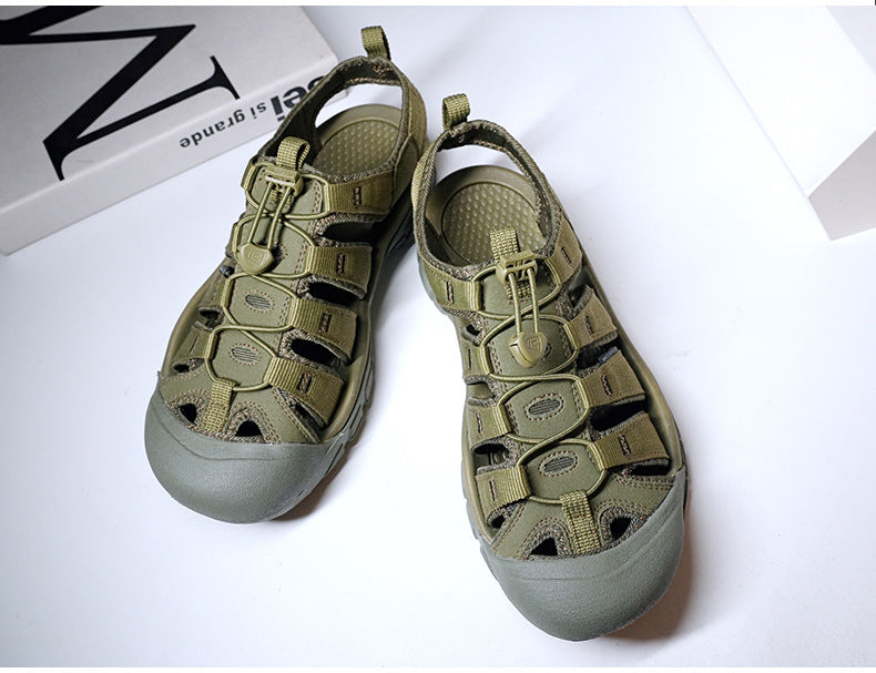 Men's Thick Bottom Toe Cap Beach Upstream Plus Size Outdoor Casual Shoes