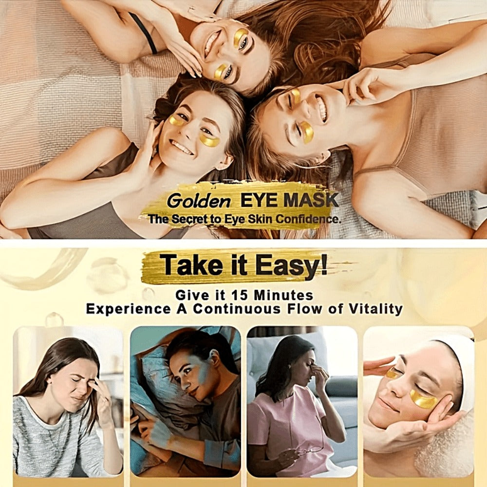 Under Eye Patches 24K Gold 24 Pairs – Collagen Hyaluronic Acid Eye Mask for Fine Lines, Wrinkles, Puffiness & Dark Circles — 