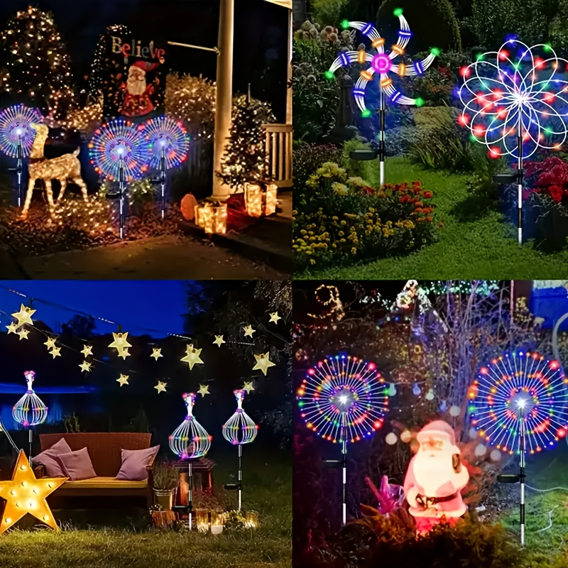 Solar Garden Lights Firework Stakes with 240-640 LEDs, 8 Modes, 4/8 Packs and Three Light Colors — image 18