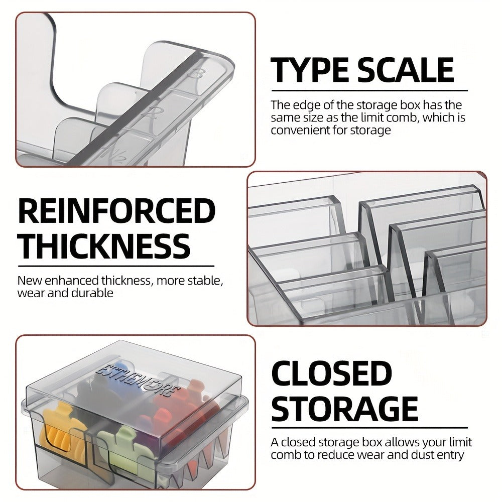 Barber Tool Organizer 8-Slot Clear Plastic Storage Box for Grooming Accessories and Hair Clippers Scissors — image 9
