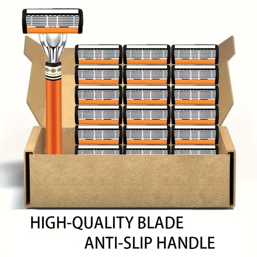 Double Edge Safety Razor Set for Men with 2 Handles & Stainless Steel Replacement Blades – Barber-Quality Close Shave Manual 