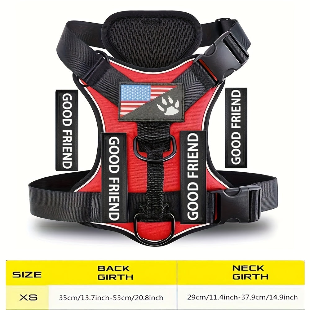 Five-Patch Dog Vest Harness in Black, Red, Rose Red, Grey or Green with XS-to-XL Sizes Pictured — image 30