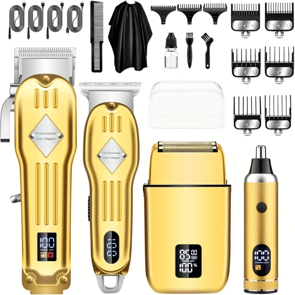 Hair Clippers & Trimmers Three-Piece Set with Full-Size Clipper, T-Blade Detailer, Foil Shaver and LCD Displays — image 6
