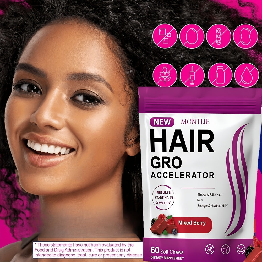 MONTUE Biotin Hair Gummies with Arginine, Vitamin C & Vitamin E, Daily Hair Nourishment Supplement for Women — image 4