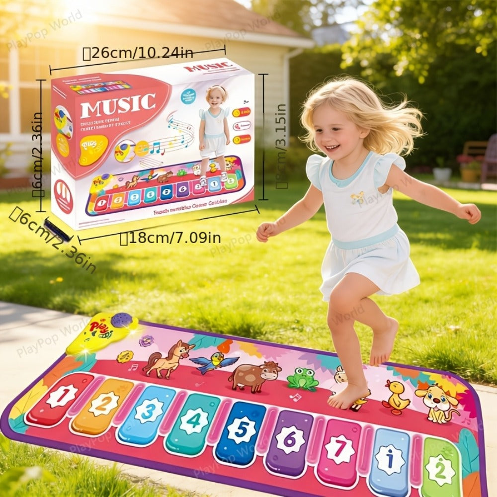 Kids Piano Mat Farm Animal, Musical Play Mat for Babies & Toddlers, Sensory Dance Keyboard Touch Blanket — image 3
